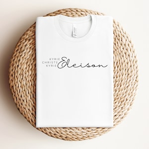 Catholic T Shirt Kyrie Eleison Latin Mass Shirt Catholic Lord Have Mercy Gift for Traditional Catholic Confirmation Gift Christian Tshirt