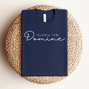 Gloria Tibi Domine Catholic T Shirt Latin Mass Shirt Catholic Minimalist Gift for Traditional Catholic Confirmation Gift Christian Tshirt