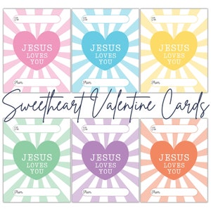 Jesus Loves You Valentines Day Printable Cards Candy Hearts Valentine Card for Kids Catholic Printable Classroom Valentine Religious Card