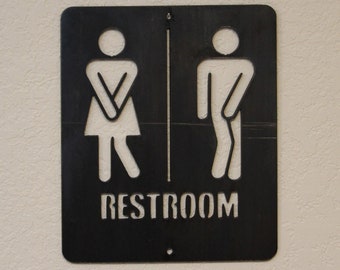 restroom sign etsy