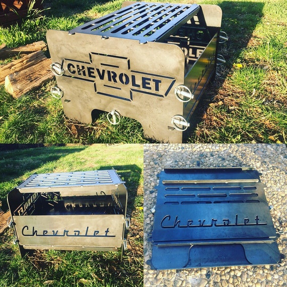 Retro Chevrolet Themed Fire Pit Free Shipping Etsy