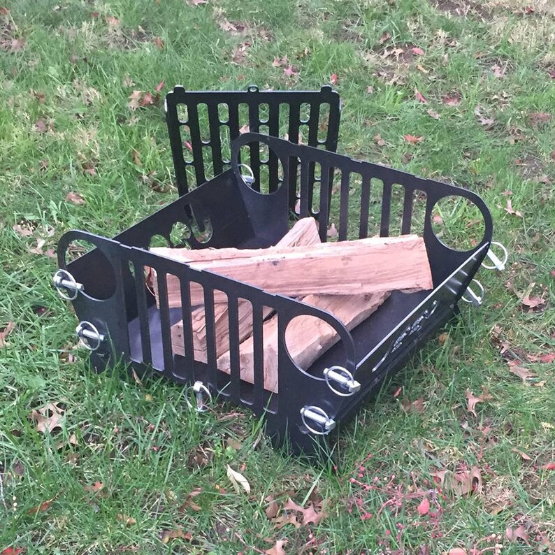 Jeep Fire Pit Grill Fully Collapsible FREE SHIPPING Etsy