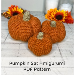 Plüsch Kürbis Set Amigurumi PDF NUR MUSTER