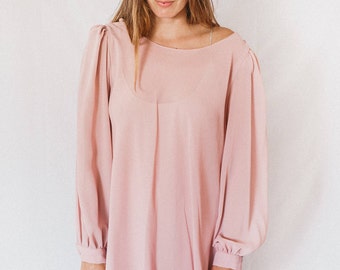 Vintage, dusty rose tent dress with slip