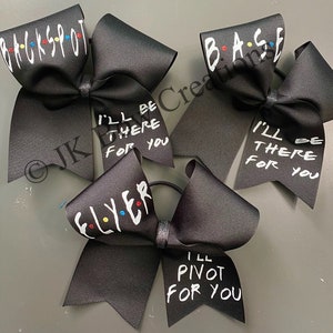 Friends style bows - Friends cheer bows - Stunt Group Bows - Cheerleading gifts - Cheer stunt group set