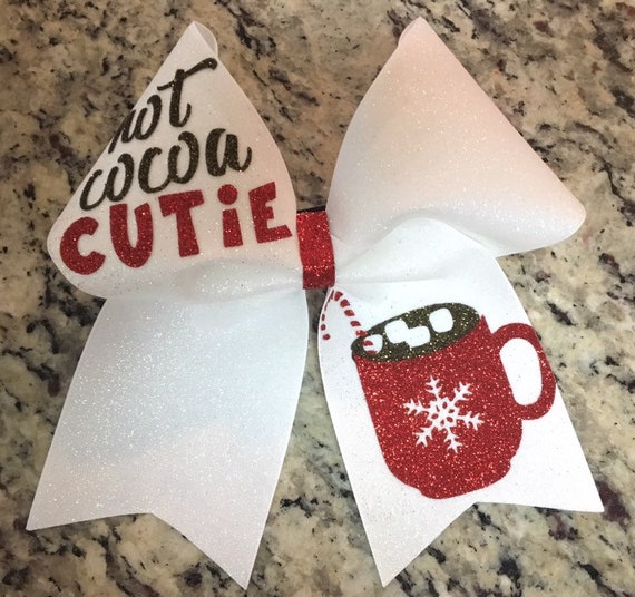 Hot Cocoa Cutie bow - Hot cocoa cutie cheer bow - Hot cocoa cutie - Winter bow - Winter cheer bow - Hot chocolate bow - Cheer bows