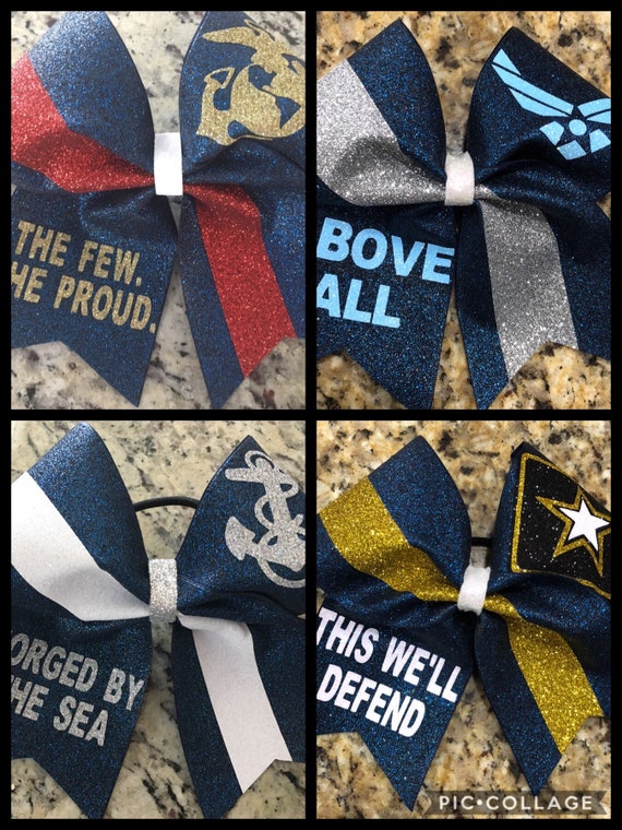 Military Bow - USMC Bow - Navy Bow - Air Force Bow - Army Bow - Coast Guard bow - Military Bows - Marine Bow - Military Hair Bow