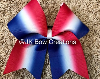 Patriotic bow - red white and blue bow - Memorial Day bow - independence bow - cheer bow