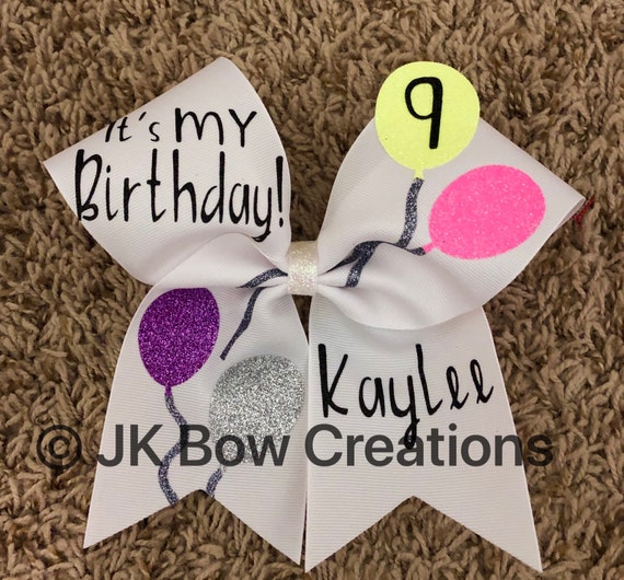 Girl's Birthday Bow - Birthday Cheer Bow - Cheerleading Gifts