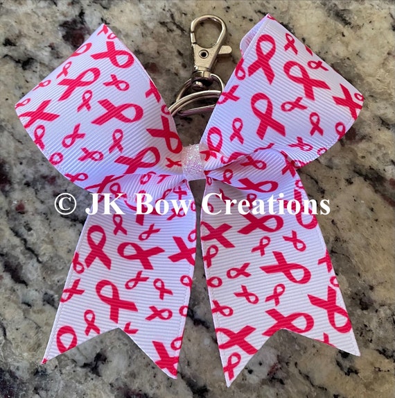 Breast cancer bow — Breast cancer keychain bow — Breast cancer keychain bow