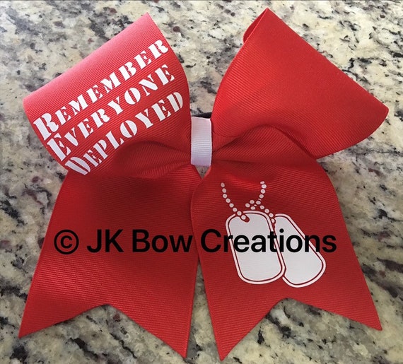 RED bow - Remember everyone deployed - Military bow - Army bow - Navy bow - Marine bow - Air Force bow - Coast guard bow - Fridays wear red