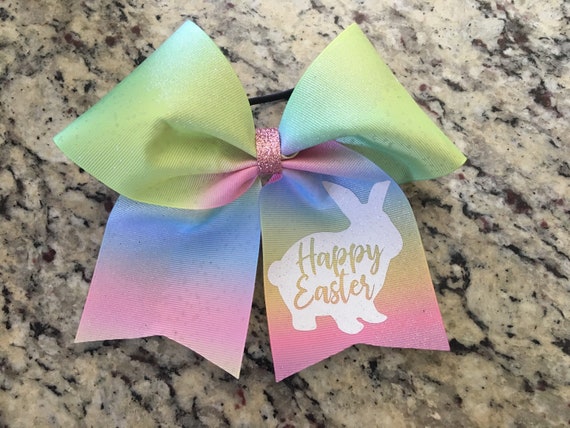 Easter bow - Easter cheer bow - Easter gift - Easter basket - Spring bow - Rabbit bow - Bunny bow - Happy Easter