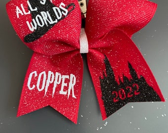 All Star Worlds KeyChain -All Star Worlds bow - All Star Keychain - Worlds Keychain - Worlds Bow - Cheer Gift - Team Gift