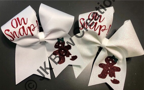 Holiday cheer bow -- Christmas bow -- Gingerbread Man bow -- Cheerleading gift -- Cheer gift - Christmas Cheer Bow