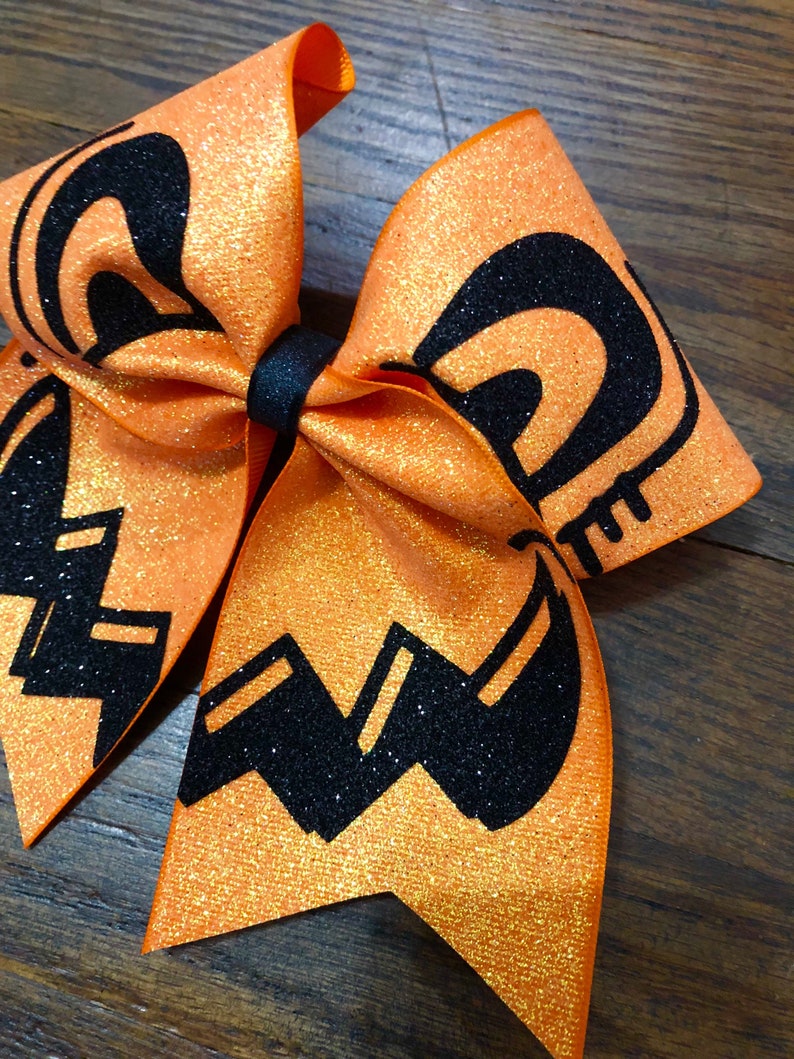 Halloween Cheer Bow Halloween Bow Jack O Latern Bow Etsy