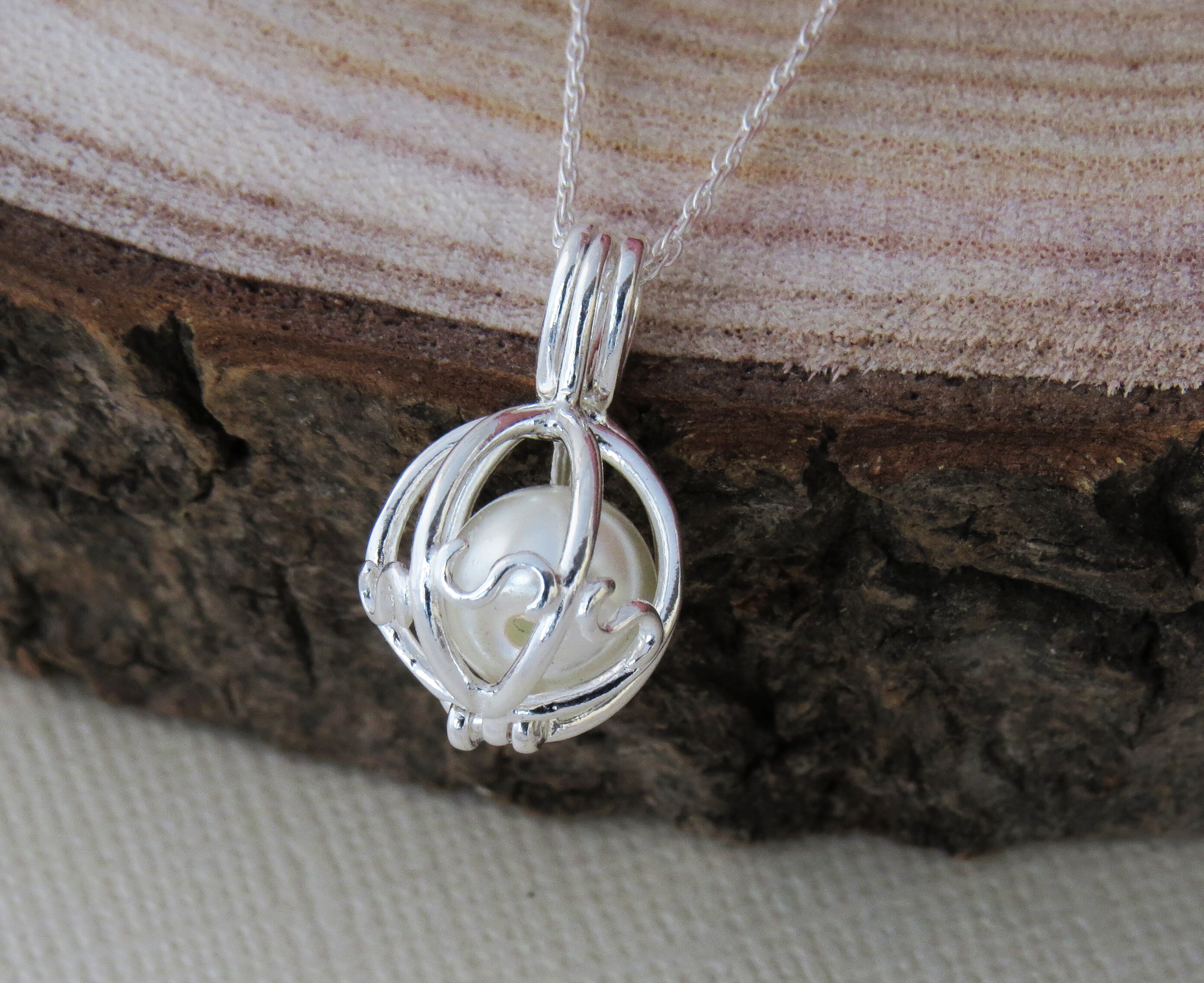 Sterling Silver Cage Pendant Silver Cage Necklace Gift for Etsy