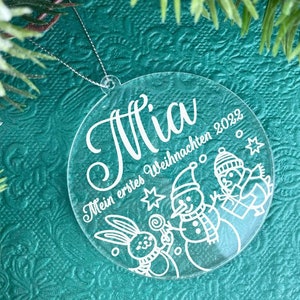Mein erstes weihnachten 2022 Personalised Baby&#39;s First Christmas Decoration Personalized Mein erstes weihnachten Plexiglas Decoration