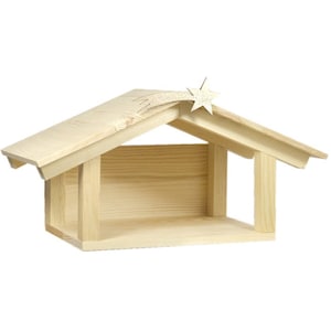 Wooden Nativity Scene wood Nativity Set Christmas Crib  Weihnachtskrippe Village Nativity Wooden Stable Creche for Christmas Szopka