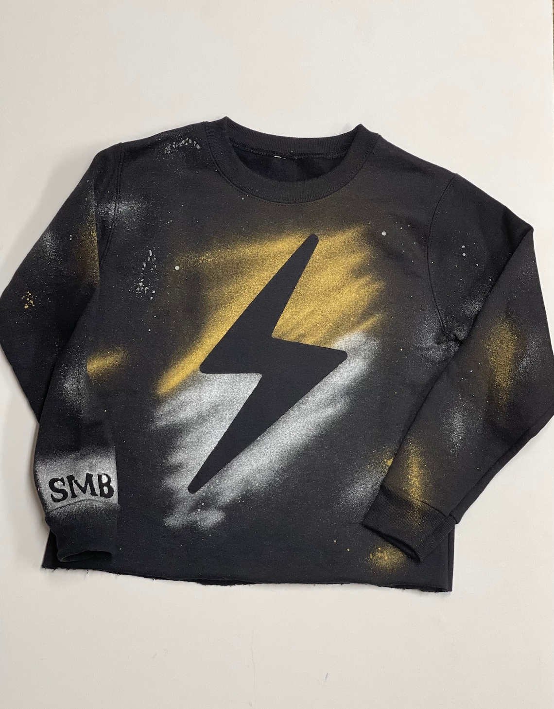 Lightning Bolt Sweatshirt Kids Custom Sweatshirt Sprayed Etsy