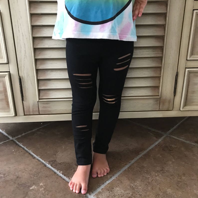 Ripped Leggings/kids Ripped Leggings/ Retro Leggings/kids Etsy