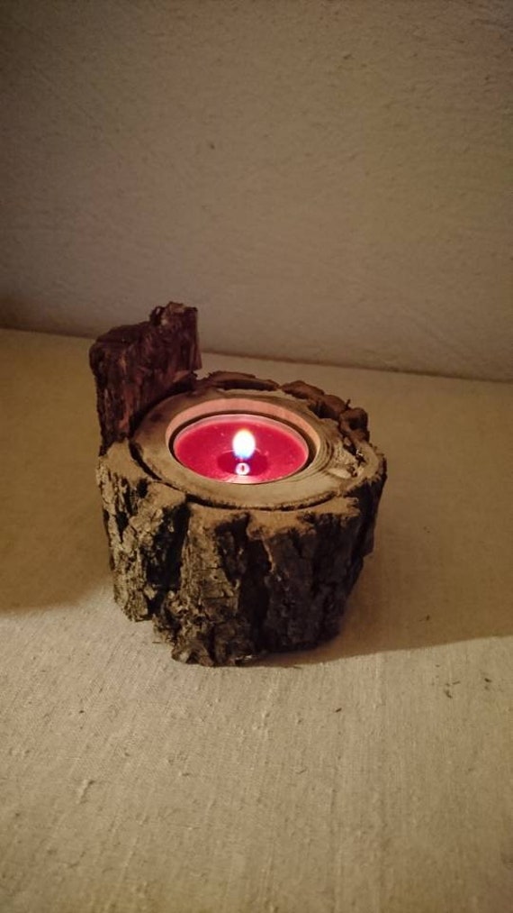 Support Rustique de Lumière Thé Branche d'arbre