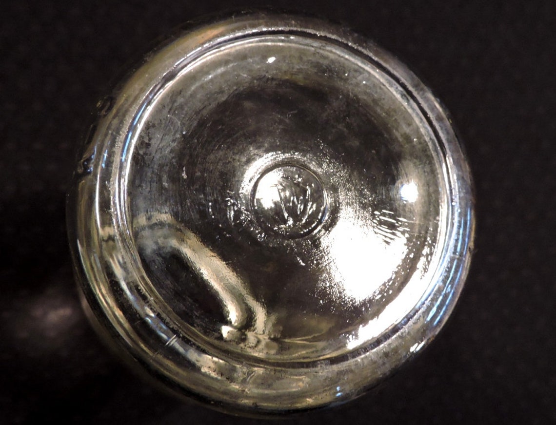 Vintage Heavy 1 Pint Milk Bottle Makers Mark W in a Circle Etsy