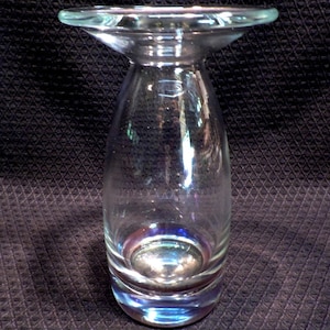 Vintage Heavy Blown Glass, Wide Flared Cordial Decanter in Light Aqua Blue