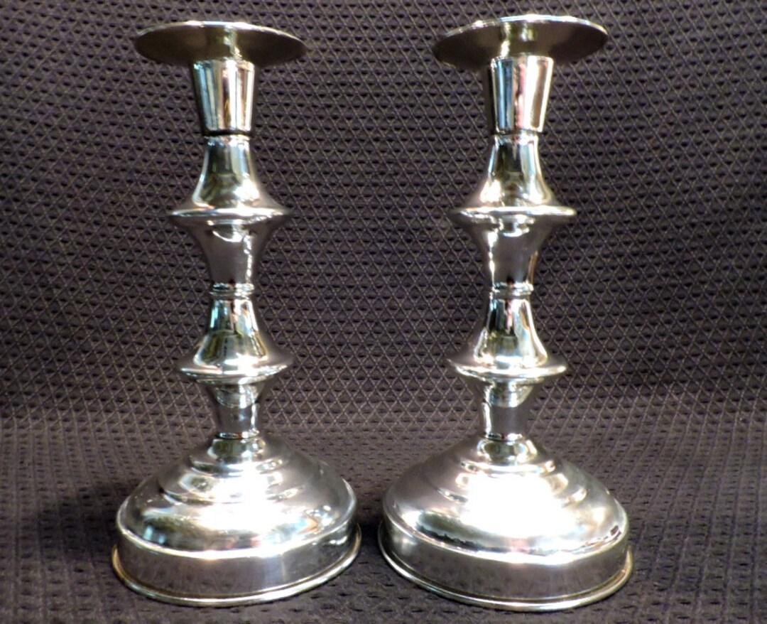 Vintage Silverplated Candlestick Holders 1 Tapered Etsy