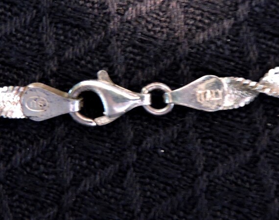 Vintage 7" Sterling Silver Twisted Snake Chain Br… - image 6