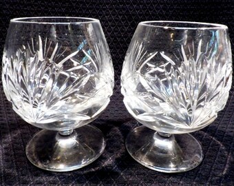 2 Vintage Gorham Cherrywood Brandy Glasses, 4 1/4" Signed Gorham Balloon Glasses