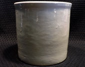 Vintage Salt Glazed, Hand Thrown Stoneware 3 4 Gallon Gray Crock