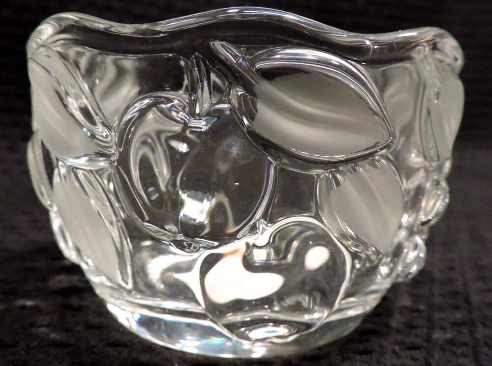 Garden Harvest Frost Clear Votive Candle Holder by Mikasa with Extruded Fruits