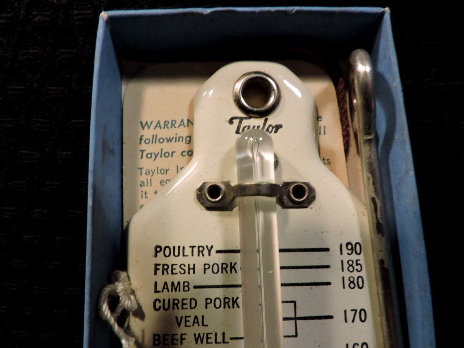 Vintage Taylor Meat Thermometer With Roasting Chart Retro In Etsy