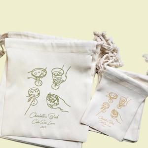 Wedding Hangover Kit - Personalized Bags for Bachelorette Party Favors - Bachelorette Gifts Personalized - Hand Drawn Bag for Bridesmaids