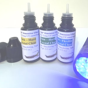 Fliegenbinden durchsichtigen Kunstharz - Dick, Dünn und Weich/Flexibel & UV-Taschenlampe