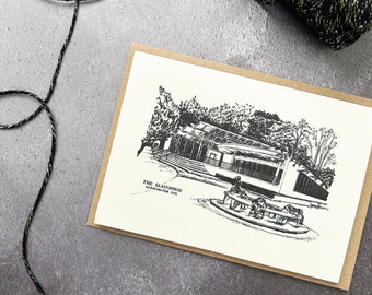 Glasshouse Greeting Card // Leamington Spa Card // Jephson Gardens Illustration // The Riverside Glasshouse Leamington