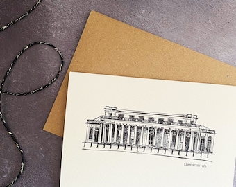 Leamington Spa Pump Rooms Greeting Card // Leamington Illustration // Leamington Card // Pump Rooms Illustration