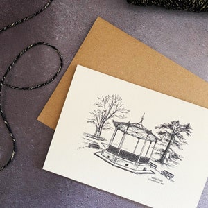 Tarjeta de felicitación de Leamington Spa // Tarjeta de quiosco de música de Leamington Spa // Ilustración de Leamington Spa // Monumento de Leamington Spa
