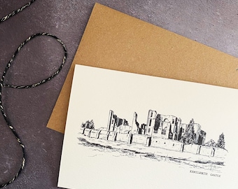 Kenilworth Castle Greeting Card // Kenilworth Castle Illustration // Castle Card // Warwickshire Series // Kenilworth Landmark