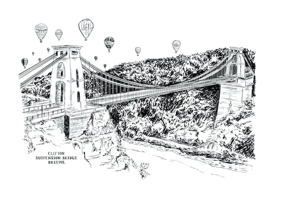 イギリス風景　Bristol’s Clifton Bridge 版画 イギリス風景Bristol's Clifton Bridge 版画
