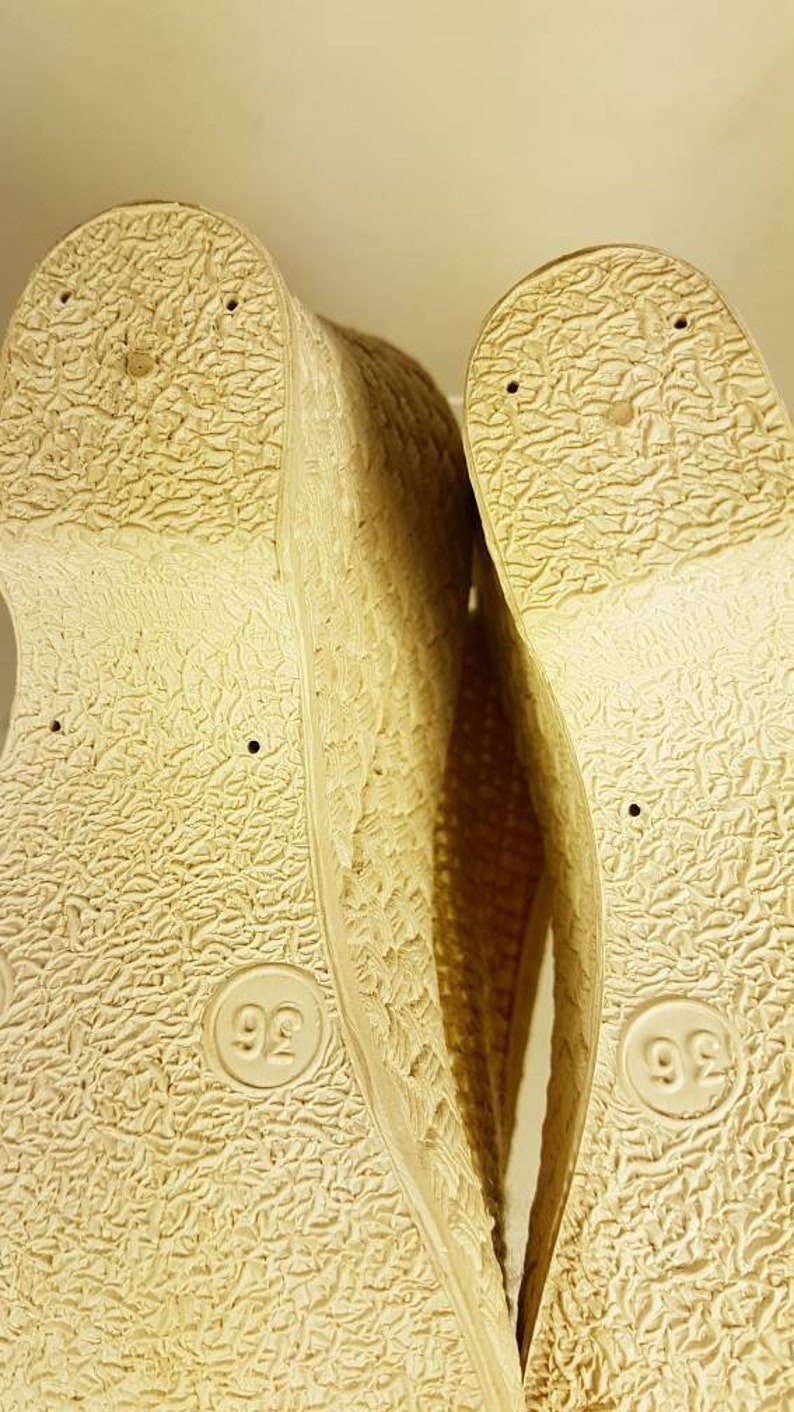 Vintage French Beach Summer Wendge Shoes Size uk 3