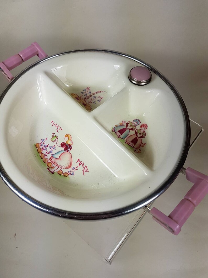 0575 Vintage Garrison1940s Babies Food Warmer Ceramic Dish