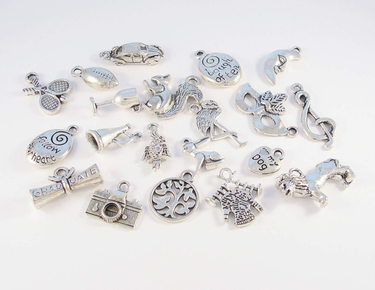 Mixed charms 20 pcs Wholesale silver charms for DIY jewelry Etsy