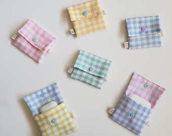 Handmade Fabric AirPods Pouch: Snap Closure Mini Earbud Case