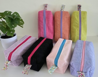 Handmade Corduroy Pencil Case, Fabric Travel Pouch