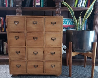 Library Card Catalog Cabinet Etsy