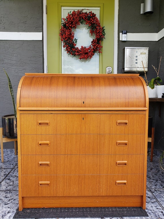 Mid Century Modern Egon Ostergaard Danish Roll Top Drum Top Etsy