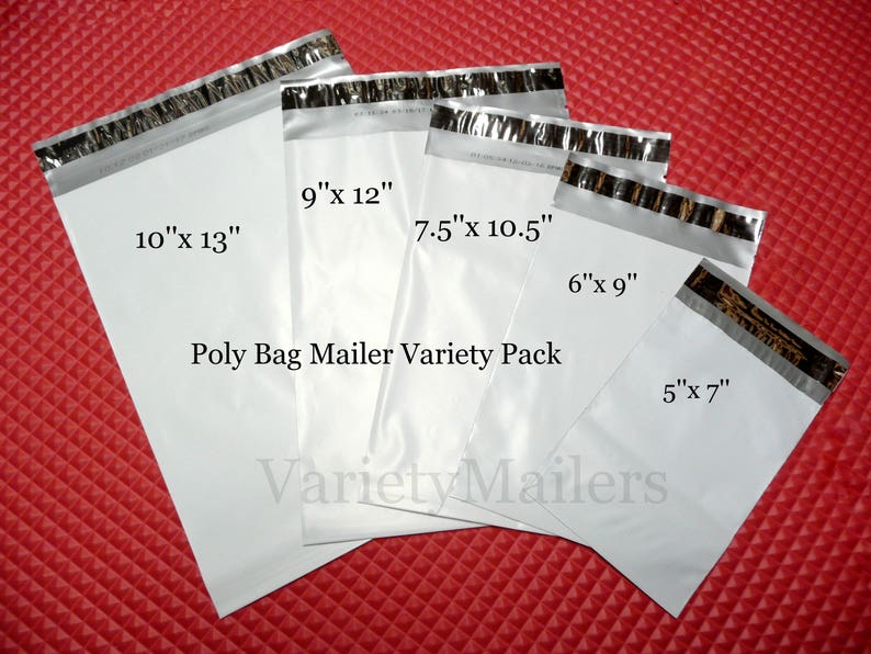 60 Poly Bag /& Poly Bubble Combo ~ 6 Sizes of both Padded /& Non-Padded Mailers