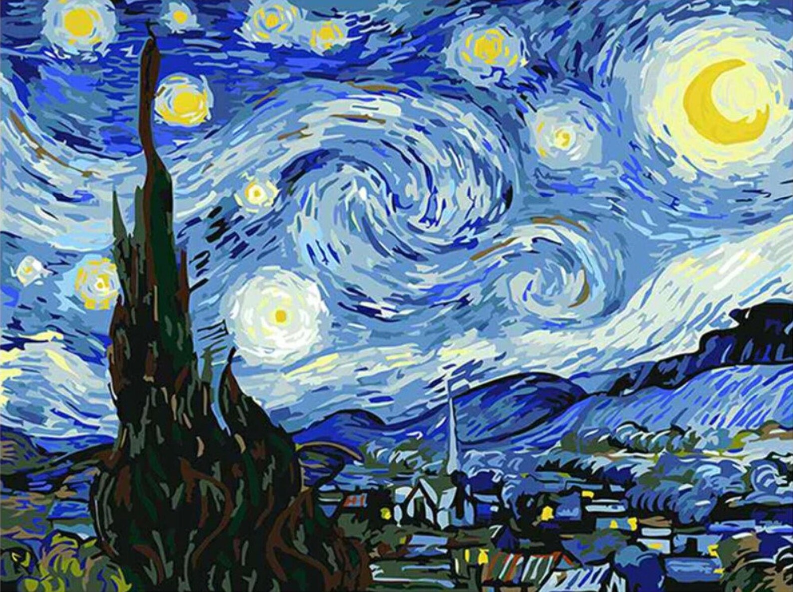 Paint by Number DIY Kit starry Night DIY Kit Adult Etsy