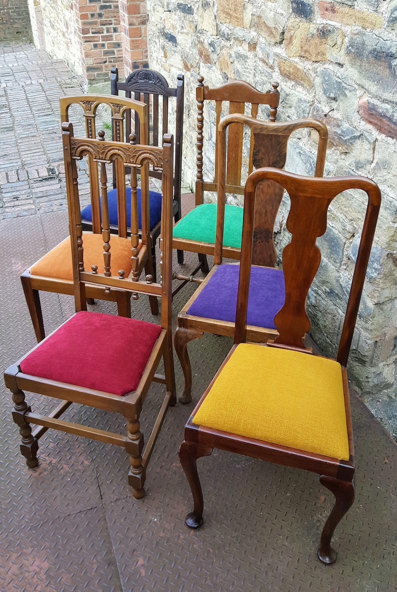 Quirky Mix & Match Antique Wooden Dining Chairs / Etsy